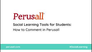 Social Learning Tools for Students  How to comment in Perusall [upl. by Garfield]