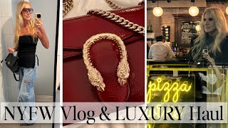 NYFW Vlog  GUCCI  ZARA  Versace  Anine Bing amp NEW Lipsticks [upl. by Nosral451]