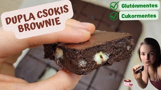 🤎🤍 Dupla csokis cukormentes brownie 🍫10 perces gyors gluténmentes csokis süti [upl. by Tony]