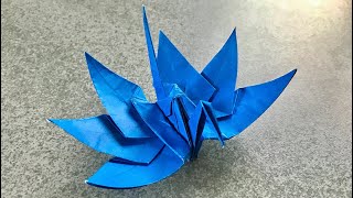 【origami】折り鶴アレンジ5 『六枚羽の鶴』【折り紙】 [upl. by Trbor670]