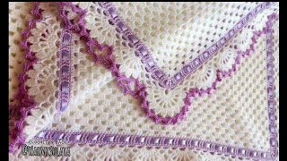 Manta para Bebé tejida a crochet Paso a Paso Pañoleta tejida Recién Nacido [upl. by Quartana316]