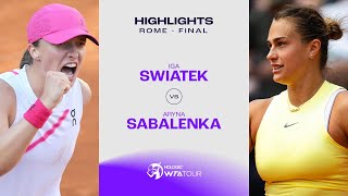 Iga Swiatek vs Aryna Sabalenka  2024 Rome Final  WTA Match Highlights [upl. by Nawad]