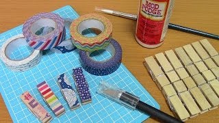 TUTORIAL Washi Tape Clothespins [upl. by Ynoep]