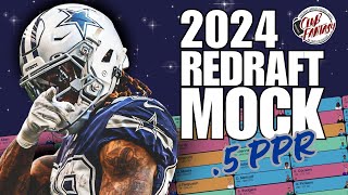 2024 Fantasy Football Mock Draft  Half PPR Scoring [upl. by Otanutrof]