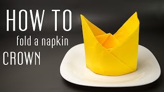 How to Fold a Napkin into a Crown [upl. by Yacano]