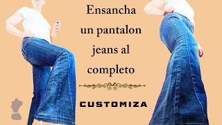 Customiza Jeans en Flare Pants Denim  Ensancha la Pierna del Vaquero  Pantalón de Campana [upl. by Rubetta219]