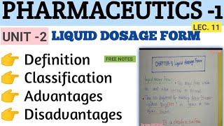 Liquid dosage forms ।। Classification ।। Advantages and Disadvantage । PHARMACEUTICS । Bpharm [upl. by Yattirb]