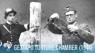 Gestapo Torture Chamber in Paris World War II 1944  British Pathé [upl. by Boone]