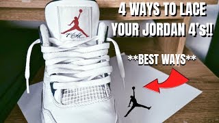 How to Double Laces Jordan 4 Tutorial ❗️ [upl. by Ahsenav195]