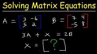 Solving Matrix Equations [upl. by Idnim450]