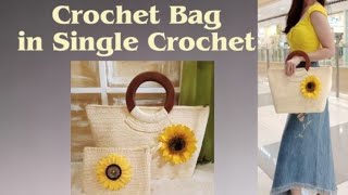 🛍️ Crochet Bag in SC with pouch sharing crochet tips 🛍️  Traditional Bag  Soft Twine [upl. by Lotz]