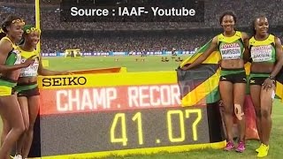 Revivez la démonstration jamaïcaine au relais 4x100m féminin [upl. by Nedyrb503]