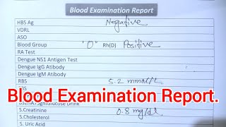 Blood Examination Report  HBsAg  RBS  Blood Grouping Rh Typing  S Creatinine  Medi Health Point [upl. by Iturhs]