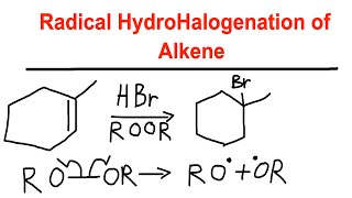 Radical Hydrohalogenation of Alkene  AntiMarkovnikov  Organic Chemistry [upl. by Ensign]