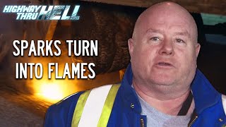 Jamie Helps as Drivers Truck Goes up in Flames  Highway Thru Hell [upl. by Woermer467]