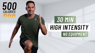 30 MIN FULL BODY CARDIO HIIT  Intense Fat Burning Workout No Equipment [upl. by Ireg]