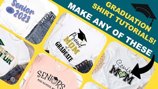 Cricut Graduation Shirt Tutorial Easily Customize Year amp Colors [upl. by Anairotciv]