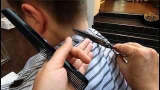 Classic Mens Scissor Haircut ASMR No Talking [upl. by Neleh328]