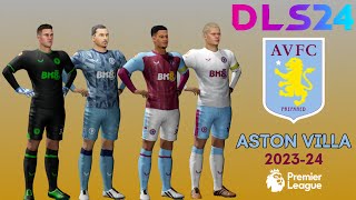 DLS 24 KITS ASTON VILLA 202324  How to make Aston villa kits for DLS24 [upl. by Rosario]