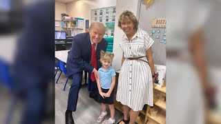 Heartwarming moment Donald Trump visits granddaughter at school [upl. by Swanhilda752]