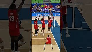 Wilfredo Leon takes on three Cuban blockers 🤯 epicvolleyball volleyballworld volleyball [upl. by Uahsoj]