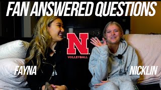 Nicklin Hames Answers Fan Questions I Nebraska Volleyball [upl. by Cas]