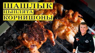 Шашлык из цыплят корнишонов  Курица на мангале  ENG SUB [upl. by Humbert]