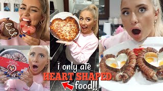 I only ate HEART SHAPED food for 24HOURS challenge [upl. by Sirk170]