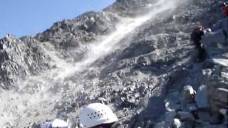 Mont Blanc  Le Grand Couloir Rock Fall [upl. by Zzahc]