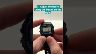 How to set the time on a Casio F91W Watch  Set Time on Casio Watch with three Buttons casio [upl. by Eeuqram145]