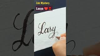 lasya  Comment your name  Calligraphy Writing shorts zakmystery calligraphy handwriting chill [upl. by Latsyrd3]