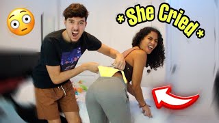 WEDGIE PRANK ON GIRLFRIEND FOR 24 HOURS HILARIOUS [upl. by Aloysia]