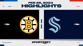 NHL Highlights  Bruins vs Kraken  February 26 2024 [upl. by Claudie727]