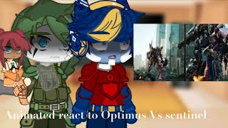 Transformer animated react to Optimus Vs sentinel  Aira  requested [upl. by Ailat504]