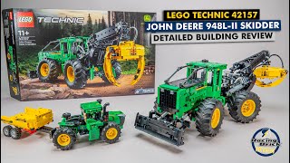 LEGO Technic 42157 John Deere 948LII Skidder detailed building review [upl. by Bronez]