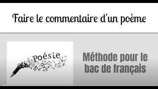 Faire le commentaire dun poème  Méthode bac de français [upl. by Lustig]