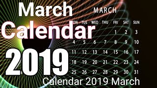 Calendar 2019 March [upl. by Aneehsat132]