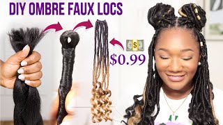 😱 ONLY 099 🔥 Diy OMBRE FAUX LOCS WITH STRAIGHT KANEKALON HAIR [upl. by Dallon]