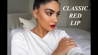 CLASSIC RED LIP  MAKEUP TUTORIAL [upl. by Madelena]