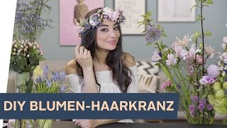 Blumenkranz selber machen  DIY Haarkranz aus echten Blumen  refashion I OTTO [upl. by Ylyl]