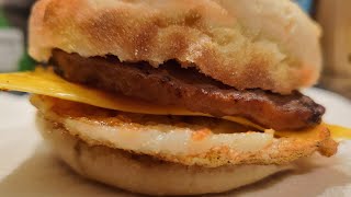 1 Ultimate McDonalds Dupe Copy Cat Breakfast Egg Cheese Sausage McMuffins for 1 Meal Prep [upl. by Lemra]