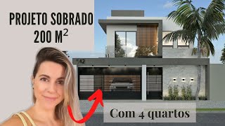 PROJETO SOBRADO 215M² COM 4 QUARTOS  TERRENO DE 250 M² [upl. by Naanac]