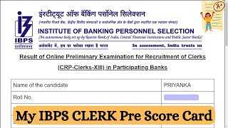 My IBPS Clerk Prelims scorecard ibps clerk 2023 scorecard ibpsclerkresult ibpsclerk2023scorecard [upl. by Jimmie877]