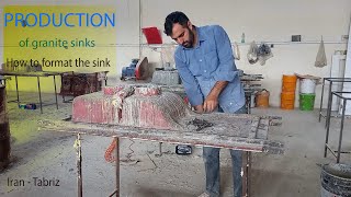 Production of granite sinks How to remove granite sinks from the mold [upl. by Horton772]