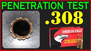 308 Winchester Steel Plates Penetration Test 150 grain  Federal  FMJ Boat Tail [upl. by Cressler686]