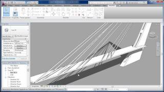 Revit Architecture  Créer des câbles sur un pont à haubans grâce aux composants adaptatifs BIM [upl. by Garrick526]