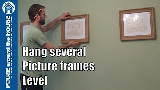 How to hang several picture frames level Hanging picture frames for DIY beginners [upl. by Auqenaj]