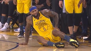 DeMarcus Cousins Quad Injury  Game 2  Clippers vs Warriors  2019 NBA Playoffs [upl. by Yelsehc]