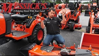 How to REMOVE AND INSTALL KUBOTA BX SERIES mower deck [upl. by Nomrej]