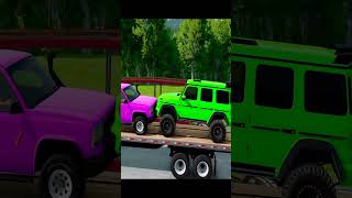 Double Flatbed Trailer Truck vs Speed bumps  Train vs Cars  Tractor vs Train  BeamNG Drive 368 [upl. by Harmaning]